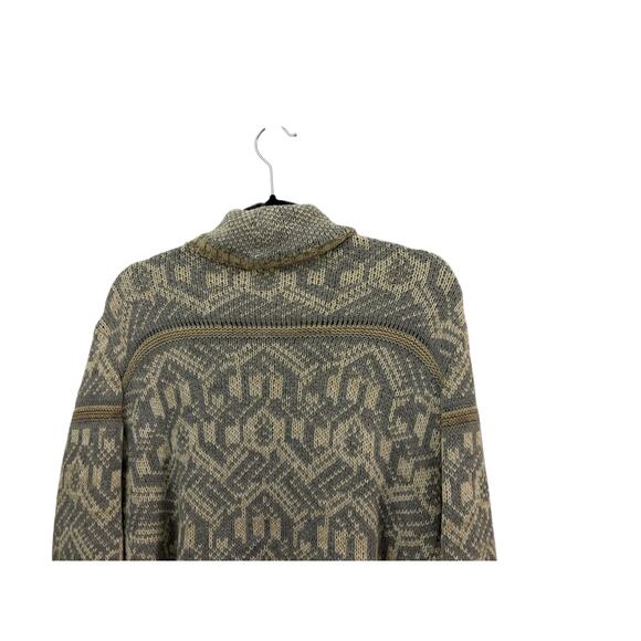 Cotton Emporium Cropped Waterfall Sweater L Cardigan NEW Gray Tan Acrylic Boho - Picture 7 of 11